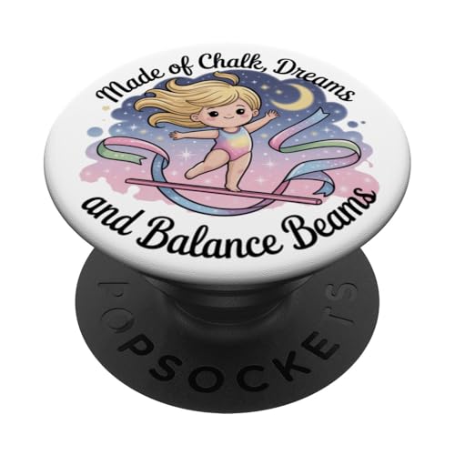 Mädchen Gymnastik aus Kreideträume und Schwebebalken Kinder PopSockets Klebender PopGrip Mädchen Gymnastik aus Kreideträume und Schwebebalken Kinder PopSockets Klebender PopGrip von Gymnastics Tees NYC