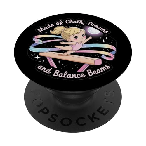 Mädchen Gymnastik aus Kreideträume und Schwebebalken Kinder PopSockets Klebender PopGrip Mädchen Gymnastik aus Kreideträume und Schwebebalken Kinder PopSockets Klebender PopGrip von Gymnastics Tees NYC
