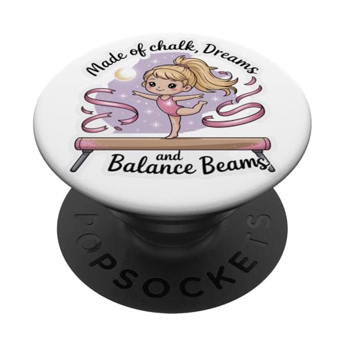 Mädchen Gymnastik aus Kreideträume und Schwebebalken Kinder PopSockets Klebender PopGrip Mädchen Gymnastik aus Kreideträume und Schwebebalken Kinder PopSockets Klebender PopGrip von Gymnastics Tees NYC
