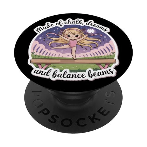 Mädchen Gymnastik aus Kreideträume und Schwebebalken Kinder PopSockets Klebender PopGrip Mädchen Gymnastik aus Kreideträume und Schwebebalken Kinder PopSockets Klebender PopGrip von Gymnastics Tees NYC