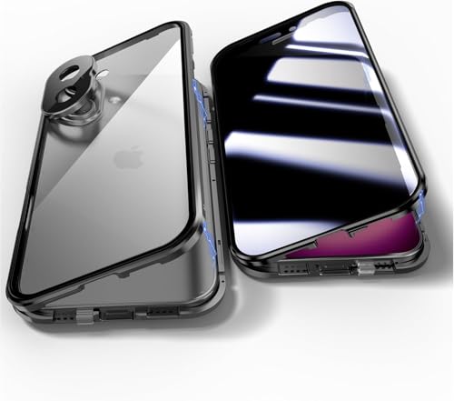 Anti Peeping Hülle für iPhone 16 Plus,Magnetic Schutzhülle Handyhülle,9H Gehärtetes Glas,Privacy Display Protector Metallrahmen Anti Spy Case 360 Grad Schutz Anti-Spion Cover,Schwarz Anti Peeping Hülle für iPhone 16 Plus,Magnetic Schutzhülle Handyhülle,9H Gehärtetes Glas,Privacy Display Protector Metallrahmen Anti Spy Case 360 Grad Schutz Anti-Spion Cover,Schwarz von Gypsophilaa
