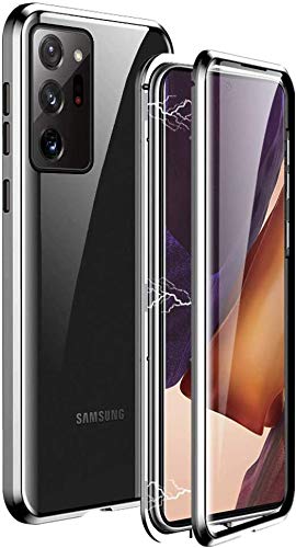 Gypsophilaa Handyhülle für Samsung Galaxy Note 20 Ultra Hülle Magnetisch Adsorption, Schutzhülle 360 Grad Komplett Schutz Hülle 2 in 1 Metall Bumper mit Doppelte Seiten Gehärtetes Glas Schutz Cover von Gypsophilaa
