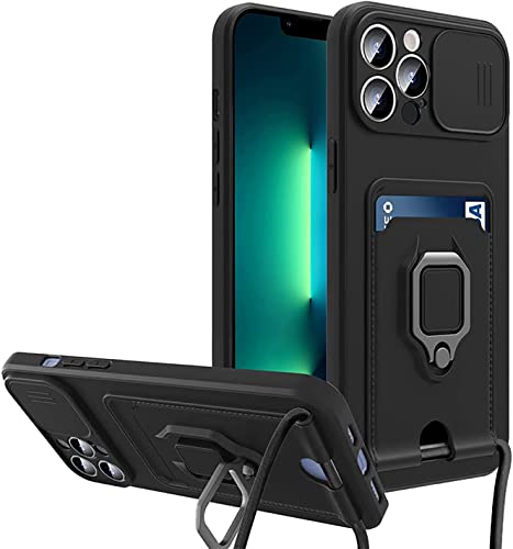 Handyhülle mit Kette kompatibel für iPhone 16 Pro Max Hülle,kameraschutz Hülle mit Camera Slider Handyhülle & Handy-Schnur zum Umhängen, Metall Ring Halter Handy Cover für iPhone 16 Pro Max,Schwar Handyhülle mit Kette kompatibel für iPhone 16 Pro Max Hülle,kameraschutz Hülle mit Camera Slider Handyhülle & Handy-Schnur zum Umhängen, Metall Ring Halter Handy Cover für iPhone 16 Pro Max,Schwar von Gypsophilaa