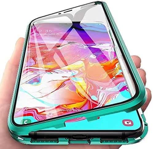 Hülle für Samsung Galaxy A14 5G, Magnetische Metallrahmen Handyhülle 360 Grad Full Body Vorne hinten Gehärtetes Glas Schutzhülle Einteiliges Ultra Dünn Flip Transparente Cover von Gypsophilaa