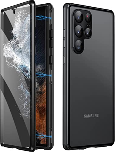 Hülle für Samsung Galaxy S23 Ultra 5G, Magnetische Metallrahmen Handyhülle 360 Grad Full Body Vorne hinten Gehärtetes Glas Schutzhülle Einteiliges Ultra Dünn Flip Transparente Cover Hülle für Samsung Galaxy S23 Ultra 5G, Magnetische Metallrahmen Handyhülle 360 Grad Full Body Vorne hinten Gehärtetes Glas Schutzhülle Einteiliges Ultra Dünn Flip Transparente Cover von Gypsophilaa