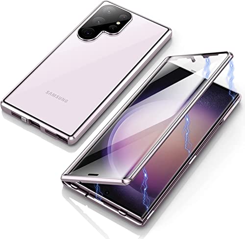 Hülle für Samsung Galaxy S23 Ultra 5G, Magnetische Metallrahmen Handyhülle 360 Grad Full Body Vorne hinten Gehärtetes Glas Schutzhülle Einteiliges Ultra Dünn Flip Transparente Cover Hülle für Samsung Galaxy S23 Ultra 5G, Magnetische Metallrahmen Handyhülle 360 Grad Full Body Vorne hinten Gehärtetes Glas Schutzhülle Einteiliges Ultra Dünn Flip Transparente Cover von Gypsophilaa