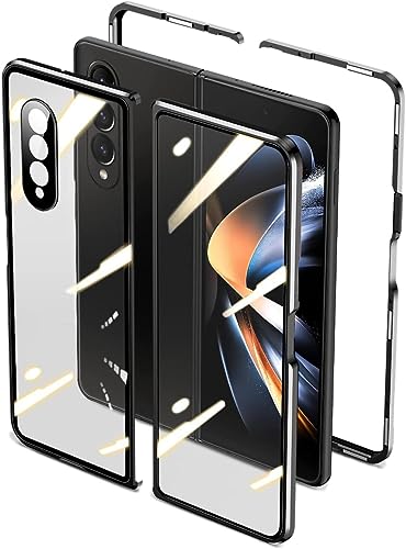 Hülle für Samsung Galaxy Z Fold 5, Magnetische Metallrahmen Handyhülle 360 Grad Full Body Vorne hinten Gehärtetes Glas Schutzhülle Einteiliges Ultra Dünn Flip Transparente Cover Hülle für Samsung Galaxy Z Fold 5, Magnetische Metallrahmen Handyhülle 360 Grad Full Body Vorne hinten Gehärtetes Glas Schutzhülle Einteiliges Ultra Dünn Flip Transparente Cover von Gypsophilaa