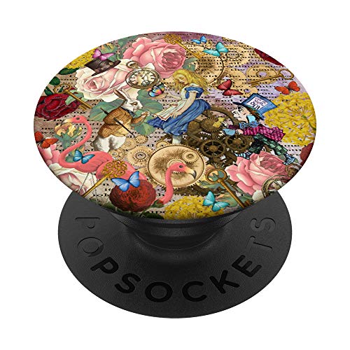 Alice In Wonderland Collage PopSockets PopGrip: Ausziehbarer Sockel und Griff für Handys/Tablets mit Tauschbarem Top von Gypsy Queen