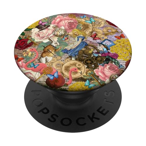 Alice In Wonderland Collage PopSockets PopGrip: Ausziehbarer Sockel und Griff für Handys/Tablets mit Tauschbarem Top von Gypsy Queen