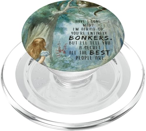 Alice im Wunderland & Grinsekatze Bonkers Zitat PopSockets PopGrip für MagSafe Alice im Wunderland & Grinsekatze Bonkers Zitat PopSockets PopGrip für MagSafe von Gypsy Queen