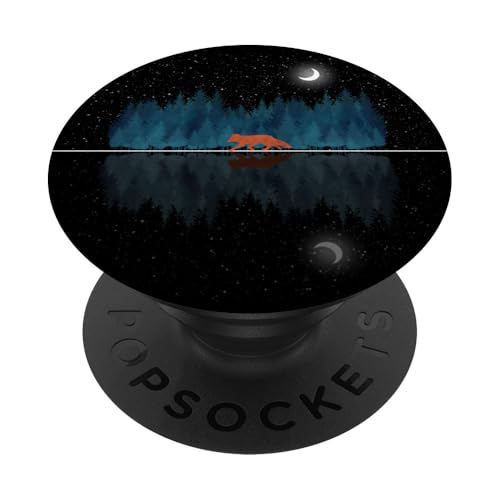 Forest Fox Starry Night PopSockets PopGrip: Ausziehbarer Sockel und Griff für Handys/Tablets mit Tauschbarem Top von Gypsy Queen