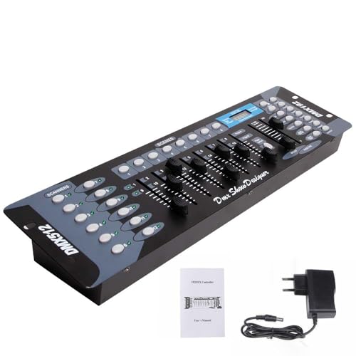 Gziztx DMX Controller Lichtmischpult DMX 512 Controller 192 Kanäle Dmx Konsole 240 Scenes für Bühnenlichter, Moving-Head-Lichter, DJ, Disco, Club, Party (Tri-Colour) von Gziztx