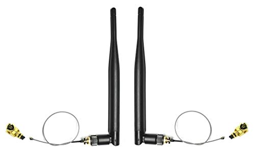 2 WiFi Antenna Sets - 2.4G&5G/5dBi/20cm with IPEX4 Pigtail Cable - e.g. Intel 7260/7265/8260/EM906/AC9560 Card von H-2 Technik