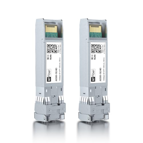 H!Fiber.com für Intel 10GBASE-SR SFP+ Transceiver, 10G SFP+ zu LC Multimode-Glasfasermodul kompatibel mit Intel E10GSFPLR，2pack von H!Fiber.com