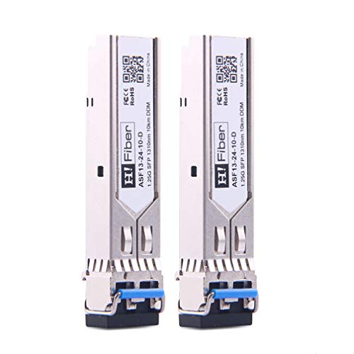 H!Fiber.com 【2 Pack】 1G SFP Singlemode Modul - 1000Base-LX SFP Mini GBIC Transceiver(20km, 1310nm), Dual LC Connector, Compatible für HP J4859A/J4859B/J4859C von H!Fiber.com