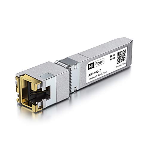 H!Fiber.com für HPE 1.25/2.5/5/10GBASE-T SFP+ Transceiver, SFP+ to RJ45, 10G Kupfer SFP+ zu Ethernet Module von H!Fiber.com