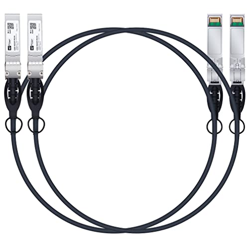 SFP+ Kable, 10G SFP+ DAC, 1M(3.3ft), Passive Direct Attach Copper Twinax Cable for Cisco SFP-H10GB-CU1M, Ubiquiti UniFi UC-DAC-SFP+, Meraki, Mikrotik, Intel, Fortinet, Netgear, 2 Pack von H!Fiber.com