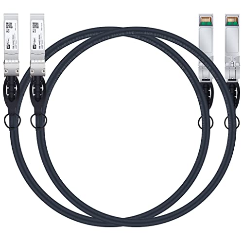 SFP+ Kable, 10G SFP+ DAC, 2M(6.6ft), Passive Direct Attach Copper Twinax Cable for Cisco SFP-H10GB-CU2M, Ubiquiti UniFi UC-DAC-SFP+, Meraki, Mikrotik, Intel, Fortinet, Netgear, 2 Pack von H!Fiber.com
