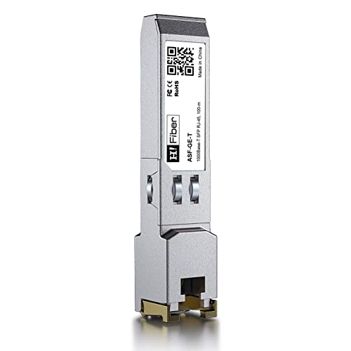 1.25Gb/s SFP Kupfer RJ45 1000base-T Transceiver, Up to 100Meter, Kompatibel für Cisco GLC-T/SFP-GE-T, Meraki MA-SFP-1GB-TX, Ubiquiti, Netgear, D-Link, Linksys, Mikrotik and Other Open Switches von H!Fiber