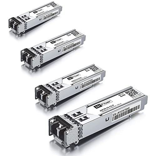 4 Stück, 1000BASE-SX SFP Transceiver, SFP zu LC, 1.25G Multimode modul Kompatibel mit Cisco GLC-SX-MM/GLC-SX-MMD, MA-SFP-1GB-SX, Ubiquiti UniFi UF-MM-1G, Mikrotik S-85DLC05D, Netgear AGM731F... von H!Fiber.com
