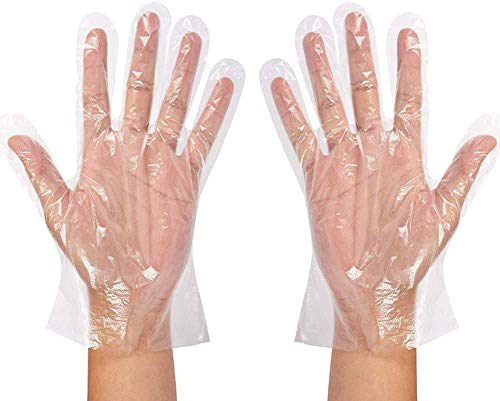 H HANSEL HOME Transparente Einweghandschuhe aus Kunststoff, Virenschutz, Handschuhe zum Kochen im Grill, für zu Hause, im Bad, Hygienehandschuhe für die Küchenreinigung (100 Handschuhen) von H HANSEL HOME
