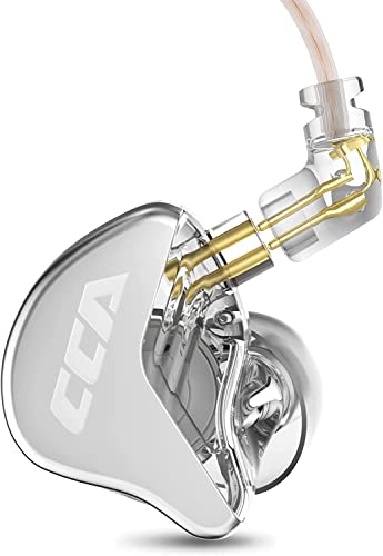CCA CRA In-Ear-Monitor-Kopfhörer, ultradünne Membran, dynamischer Treiber, IEM-Kopfhörer, klarer Klang und tiefer Bass, Audiophile (weiß, ohne Mikrofon) von H HIFIHEAR