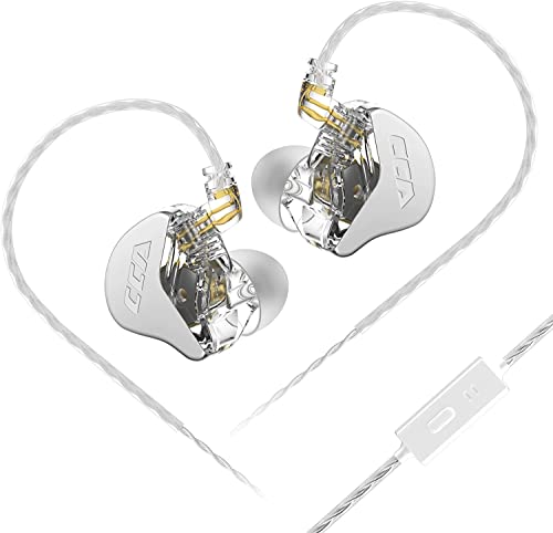 CCA CRA In-Ear-Monitor-Kopfhörer mit Mikrofon, kabelgebunden, extra Bass-Ohrhörer, dynamischer Treiber-Kopfhörer mit abnehmbarem Kabel, geräuschisolierender Kopfhörer mit 3,5-mm-Klinkenstecker für von H HIFIHEAR