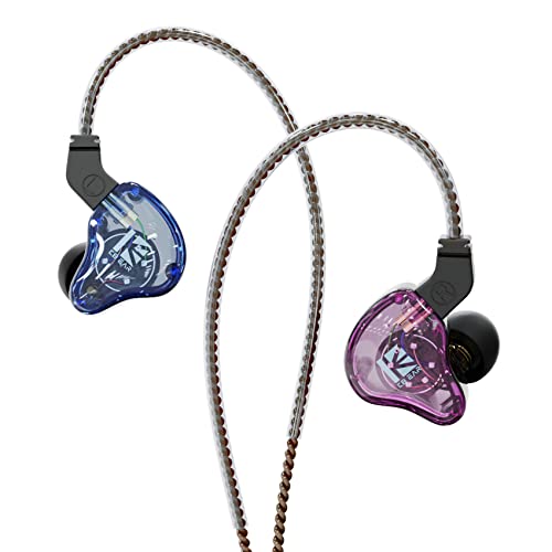 H HIFIHEAR KBEAR KS2 IEM mit 1BA1DD In-Ear-Kopfhörer, kabelgebundene Ohrhörer, HiFi-Ohrhörer, In-Ear-Monitor, Geräuschunterdrückung, Hybrid-Kopfhörer für Laufen, Gehen (ohne Mikrofon, blau) von H HIFIHEAR