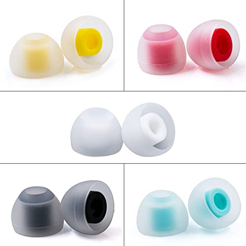 KBEAR 07 Ersatz-Silikonspitzen für Ohrhörer, 4,50 mm - 7 mm Innendüse, In-Ear-Kopfhörerspitzen für KZ ZSN PRO X/ZS10 PRO/ZST/ZSN PRO/ZS10 PRO X, 5 Stück, 5 Paar von H HIFIHEAR