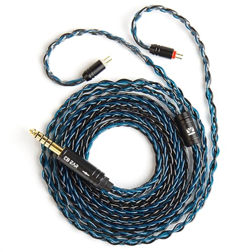 KBEAR ST12 2-poliges IEM-Kabel, In-Ear-Monitor-Ersatz-Kopfhörerkabel, 8-adrig, 4N OFC, versilbertes HiFi-Kopfhörer-Verlängerungskabel für KZ ZST/AS10/ES4/ZS10/ZST-X CCA C10 (schwarz-blau, 2-polig, 4,4 KBEAR ST12 2-poliges IEM-Kabel, In-Ear-Monitor-Ersatz-Kopfhörerkabel, 8-adrig, 4N OFC, versilbertes HiFi-Kopfhörer-Verlängerungskabel für KZ ZST/AS10/ES4/ZS10/ZST-X CCA C10 (schwarz-blau, 2-polig, 4,4 von H HIFIHEAR