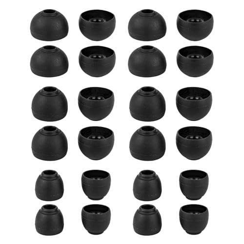 Silikon-Ohrstöpsel, weiche IEM-Ohrstöpsel, passend für die meisten In-Ear-Kopfhörer, für KZ ZS10 PRO/ZS12 PRO X/ZSN PRO X/AS10/CASTOR/EDX PRO/ZST kabelgebundene Ohrstöpsel (Schwarz, S/M/L x 4) von H HIFIHEAR