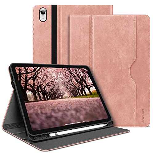 HOLIMET Hülle für iPad 10 Generation 2022 mit Stifthalter, iPad 10 Gen 2022 PU Leder Case TPU Rückseite Abdeckung, Schutzhülle Stoßfest, Auto Schlafen/Wachen für 10.9 Zoll iPad 10 Generation - Rosa von H HOLIMET