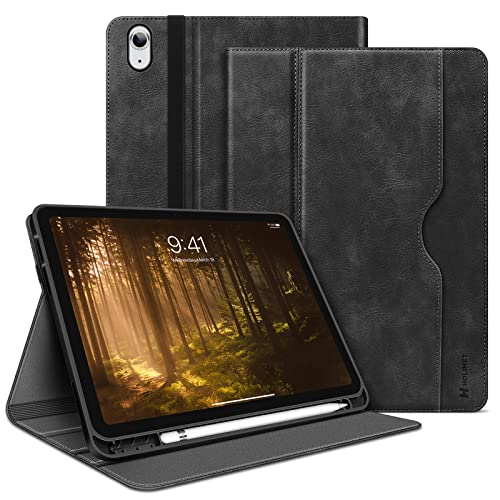 HOLIMET Hülle für iPad 11 Generation 11 Zoll 2025 (A16) mit Stifthalter, iPad 10 Generation 2022 10.9 Zoll PU Leder Case TPU Rückseite Abdeckung, Schutzhülle Stoßfest, Auto Schlafen/Wachen - Schwarz von H HOLIMET
