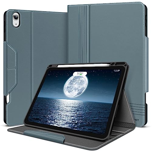 HOLIMET Hülle für iPad Air 2022 5. Generation/iPad Air 4. Gen 2020 10,9 Zoll mit Stifthalter, PU Leder Schutzhülle TPU-Rücken Stoßfest, Folio Cover Auto Schlafen/Wachen für iPad Air 4 5 - Blau von H HOLIMET