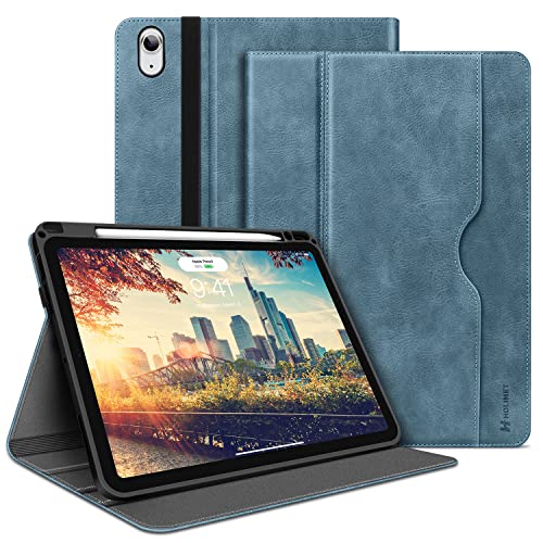 HOLIMET Hülle für iPad Air 5. Generation 2022/iPad Air 4. Generation 2020 10,9 Zoll mit Stifthalter, PU Leder Folio Case Stoßfest mit Tasche und Auto Wake/Sleep Funktion, Multi-Winkel Ständer, Blau von H HOLIMET