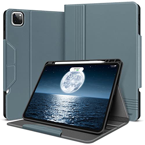 HOLIMET Hülle für iPad Pro 12.9 2022 6.Generation mit Stifthalter, 2021/2020/2018 PU-Leder Case TPU Rückseite Abdeckung Schutzhülle Stoßfest, Auto Schlafen/Wachen für iPad Pro 12.9 Zoll 5/4/3- Blau von H HOLIMET