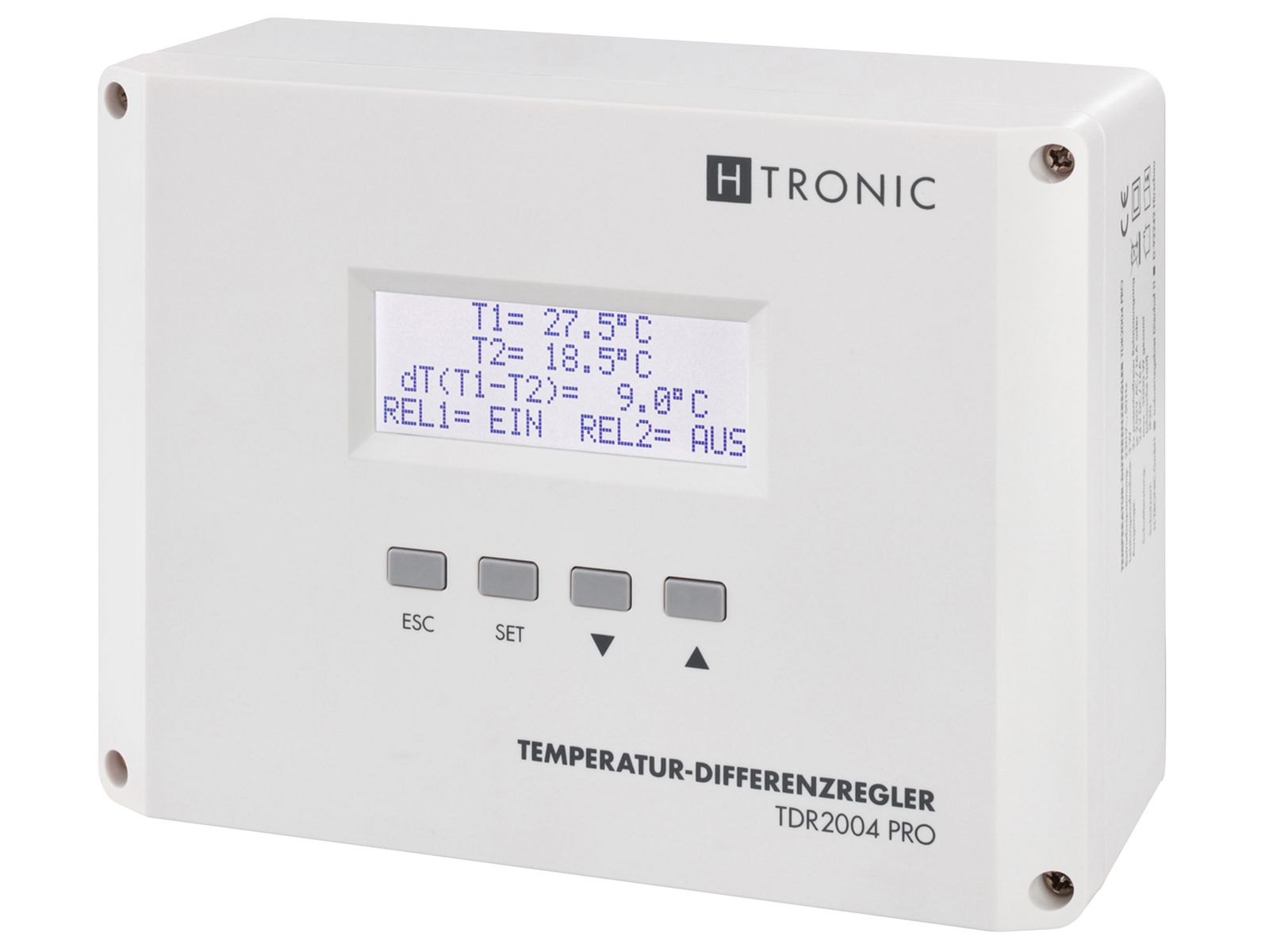H-TRONIC Temperatur-Differenzregler TDR2004 pro, weiß von H-Tronic