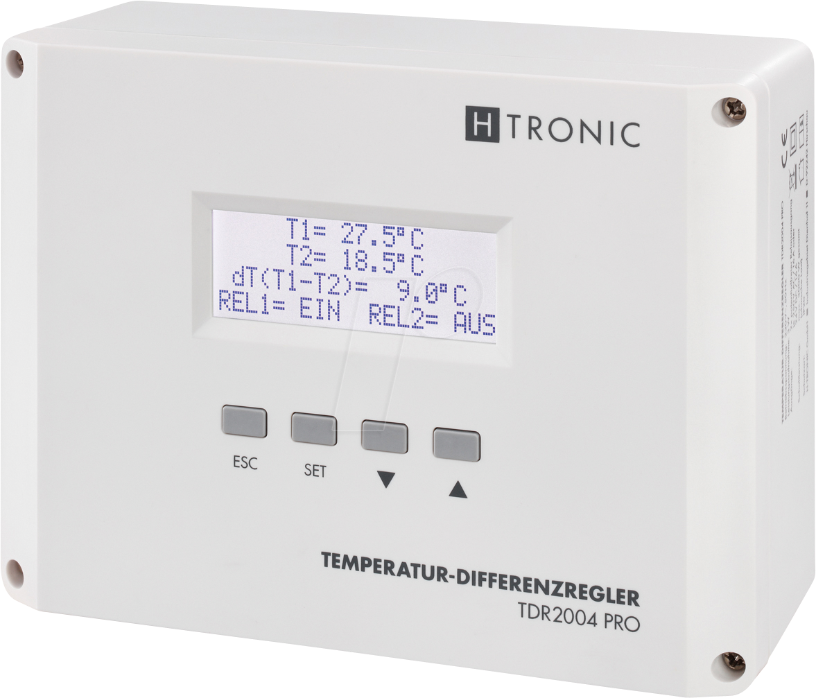 TDR 2004 PRO - Temperatur-Differenzregler, -99...+850 °C von H-Tronic