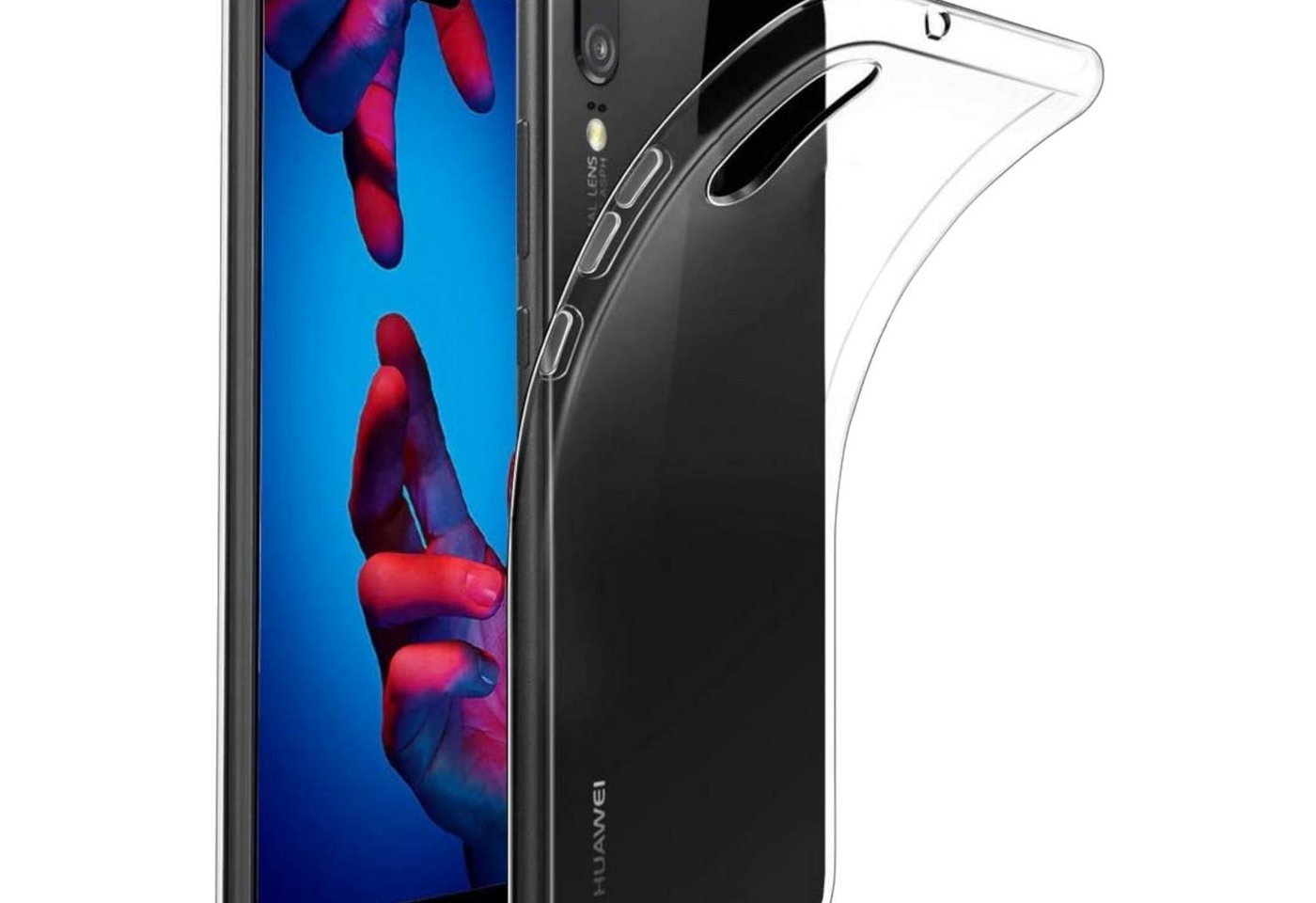 H-basics Handyhülle Huawei Mate 20 Pro Transparent Crystal Clear aus flexible TPU Silikon 16,5 cm (6,5 Zoll), Transparent von H-basics