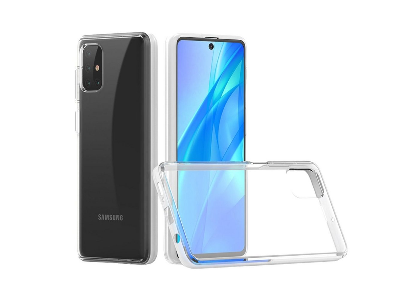 H-basics Handyhülle Samsung Galaxy A71 in Transparent Crystal Clear flexiblem TPU Silikon 16,5 cm (6,5 Zoll), Transparent von H-basics
