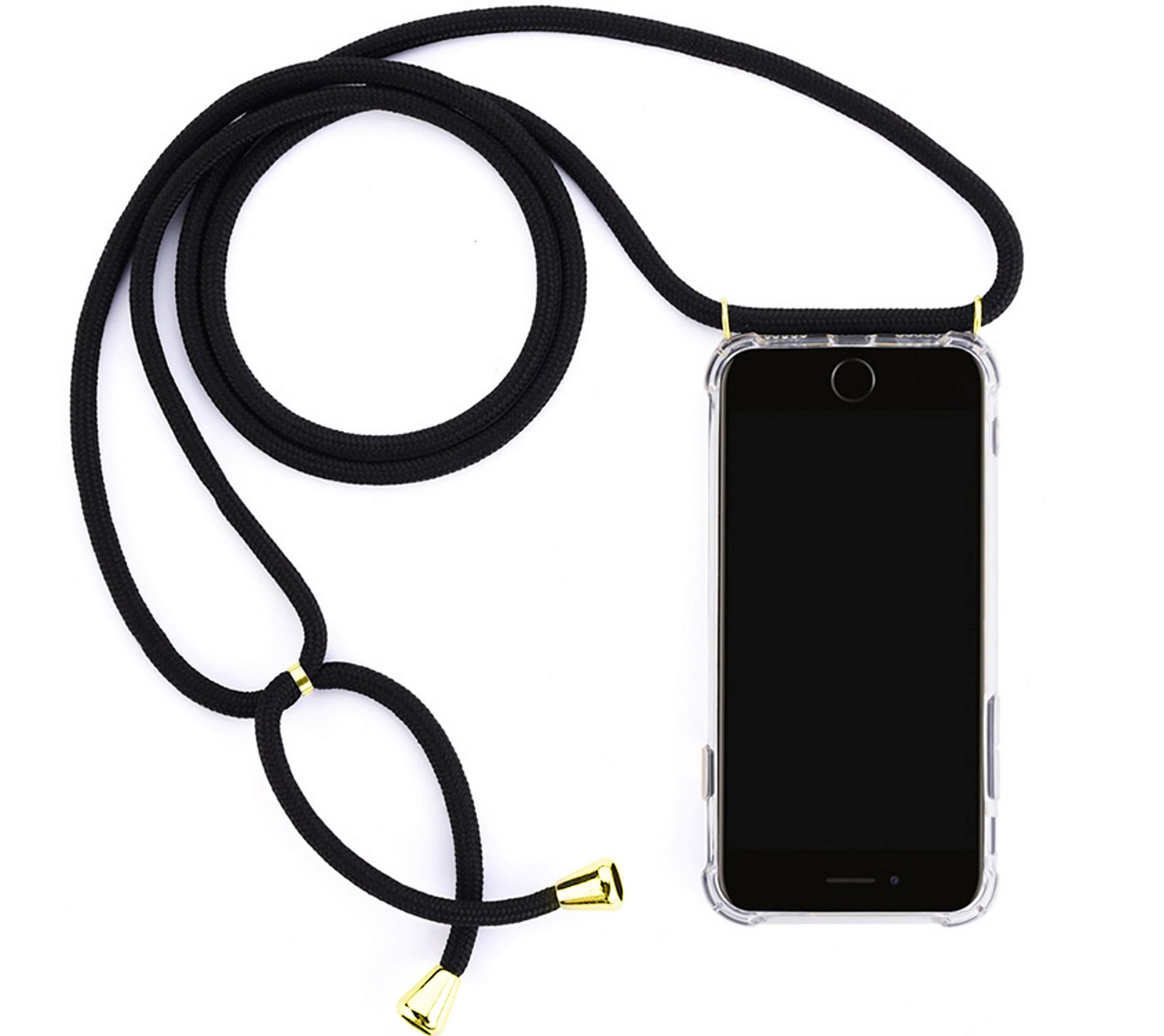 H-basics Handykette Handykette für Apple iPhone 11 Pro Max handykette necklace case cover - in Schwarze Kordel - Necklace case aus flexiblem TPU Silikon von H-basics