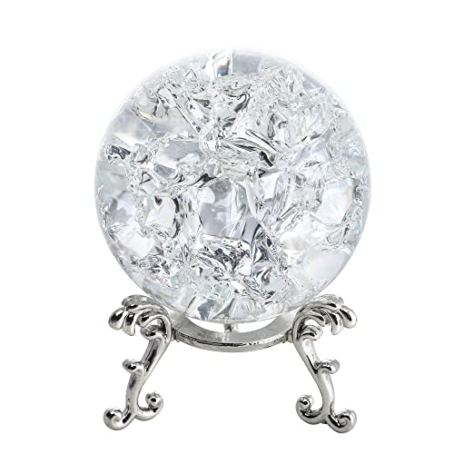 60 mm Eis gebrochen Kristallkugel Briefbeschwerer, Kristallglaskugel mit Ständer, Heimdekoration Fengshui Zubehör Steingarten Ornament 60 mm Eis gebrochen Kristallkugel Briefbeschwerer, Kristallglaskugel mit Ständer, Heimdekoration Fengshui Zubehör Steingarten Ornament von H&D Hyaline&Dora
