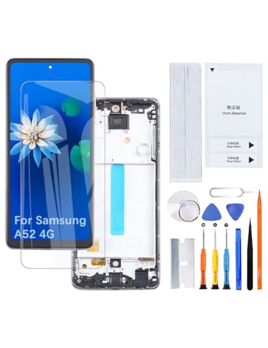 H&LYCYJ Display Bildschirm für Samsung Galaxy A52 4G TFT A525F A525F/DS A525M A525M/DS LCD Bildschirm Ersatz Assembly kit（Schwarz mit Rahmen,Ohne Fingerabdrücke） von H&LYCYJ