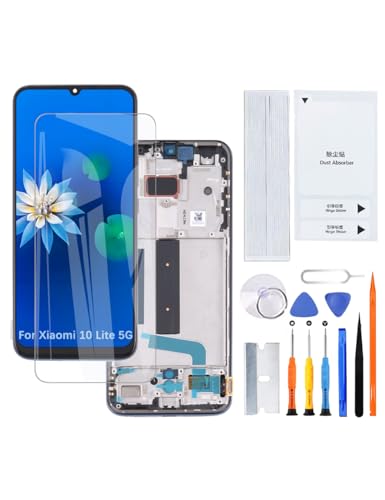 H&LYCYJ Display Bildschirm für Xiaomi 10 Lite 5G TFT M2002J9G M2002J9S XIG01 LCD Bildschirm Ersatz Assembly kit（Schwarz mit Rahmen,Ohne Fingerabdrücke） von H&LYCYJ