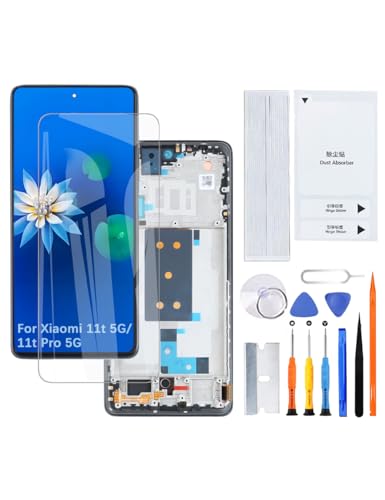 H&LYCYJ Display Bildschirm für Xiaomi 11t 5G/11t Pro 5G TFT 21081111RG LCD Bildschirm Ersatz Assembly kit（Schwarz mit Rahmen） von H&LYCYJ
