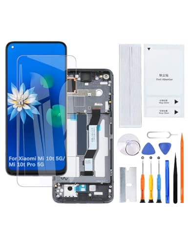 H&LYCYJ Display Bildschirm für Xiaomi Mi 10t 5G/Mi 10t Pro 5G M2007J3SY LCD Bildschirm Ersatz Assembly kit（Schwarz mit Rahmen） von H&LYCYJ