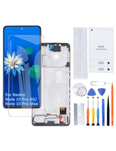 H&LYCYJ Display Bildschirm für Xiaomi Redmi Note 10 Pro 4G/Note 10 Pro Max TFT M2101K6G M2101K6R LCD Bildschirm Ersatz Assembly kit mit Rahmen H&LYCYJ Display Bildschirm für Xiaomi Redmi Note 10 Pro 4G/Note 10 Pro Max TFT M2101K6G M2101K6R LCD Bildschirm Ersatz Assembly kit mit Rahmen von H&LYCYJ