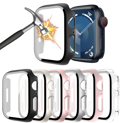 HAANILKYI Pack of 6 Hard Case with Screen Protector for Apple Watch SE Series 6/5/4 40 mm, All-Round Protective Case Ultra Thin PC Protective Case for iWatch 40 mm von HAANILKYI
