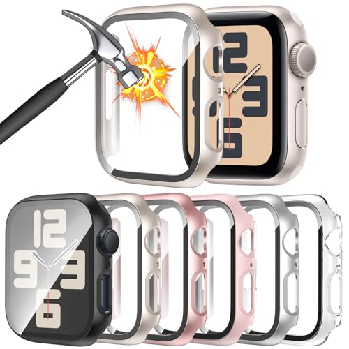 HAANILKYI 6 Stück Schutzhülle mit Displayschutzfolie Kompatibel mit Apple Watch SE(2nd Gen)/6/5/4/SE 40mm, Rundum Ultradünne PC Hard Hülle Kratzfest Schutzhülle für iWatch 40mm HAANILKYI 6 Stück Schutzhülle mit Displayschutzfolie Kompatibel mit Apple Watch SE(2nd Gen)/6/5/4/SE 40mm, Rundum Ultradünne PC Hard Hülle Kratzfest Schutzhülle für iWatch 40mm von HAANILKYI