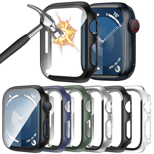 HAANILKYI 6 Stück Schutzhülle mit Displayschutzfolie Kompatibel mit Apple Watch SE/6/5/4 40mm, Rundum Ultradünne PC Hard Hülle Kratzfest Schutzhülle für iWatch 40mm HAANILKYI 6 Stück Schutzhülle mit Displayschutzfolie Kompatibel mit Apple Watch SE/6/5/4 40mm, Rundum Ultradünne PC Hard Hülle Kratzfest Schutzhülle für iWatch 40mm von HAANILKYI